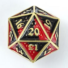 Hymgho 45mm Solid Metal Behemoth Spindown D20 - Gold w/Red & Black