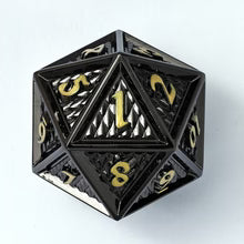 Hymgho 45mm Solid Metal Behemoth Spindown D20 - Gunmetal with Gold