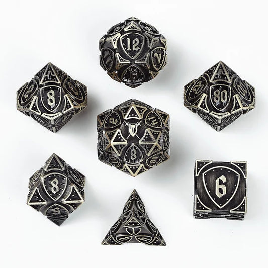 Solid Metal Fighter RPG Dice Set: Ancient Bronze