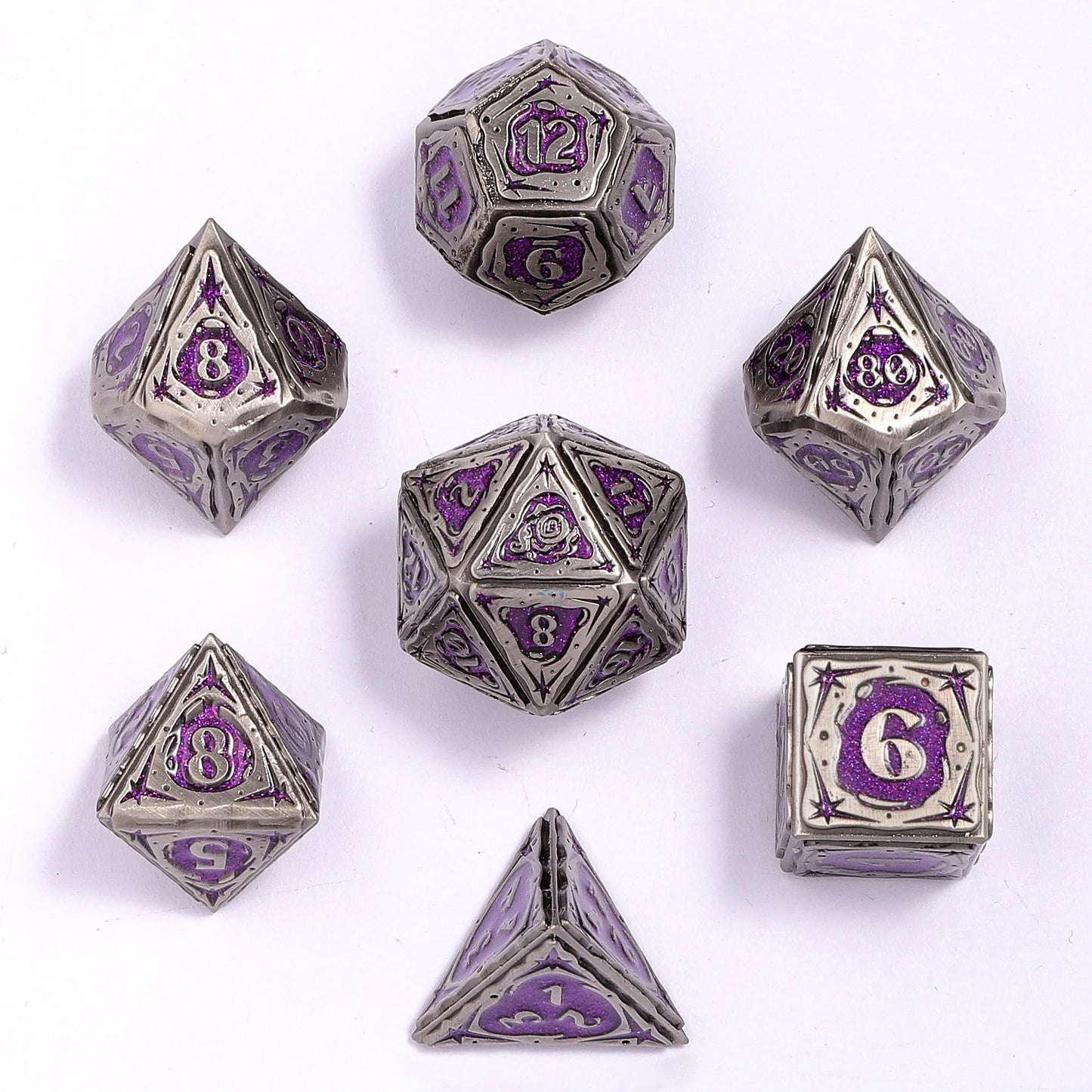 Sorcerer Dice Set - Ancient Bronze w/ Red Glitter