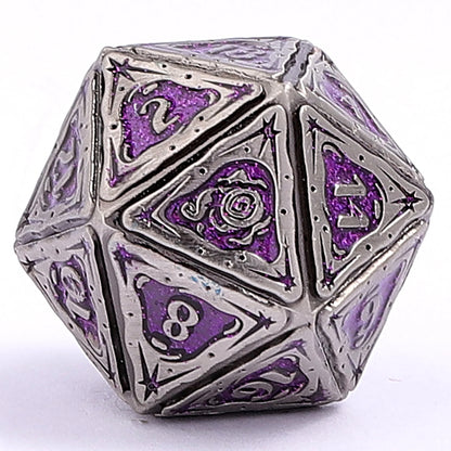 Sorcerer Dice Set - Ancient Silver w/ Purple Glitter