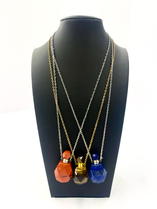 Gemstone Potion Bottle Necklace - Assorted