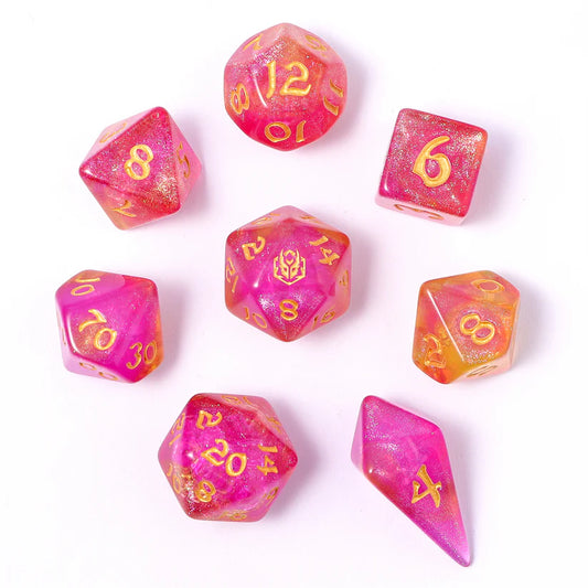 Dragon Bait- Wyrmforged Rollers Rounded Edge 8 Piece Dice Set