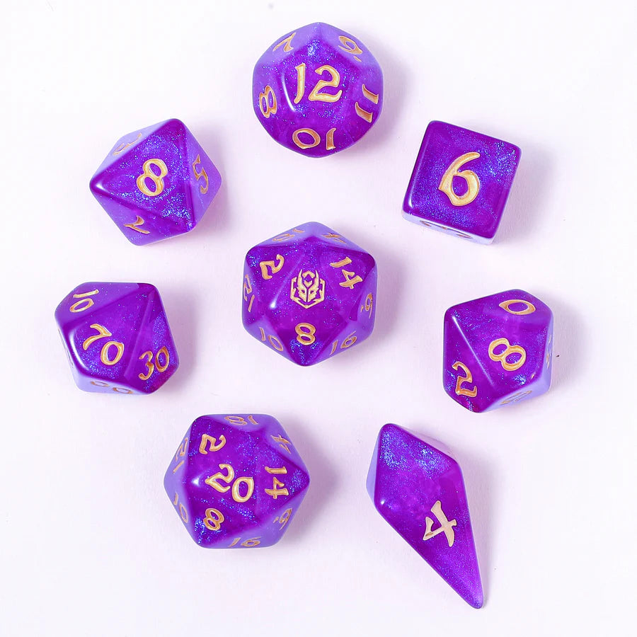Hex Appeal - Wyrmforged Rollers Rounded Edge 8 Piece Dice Set