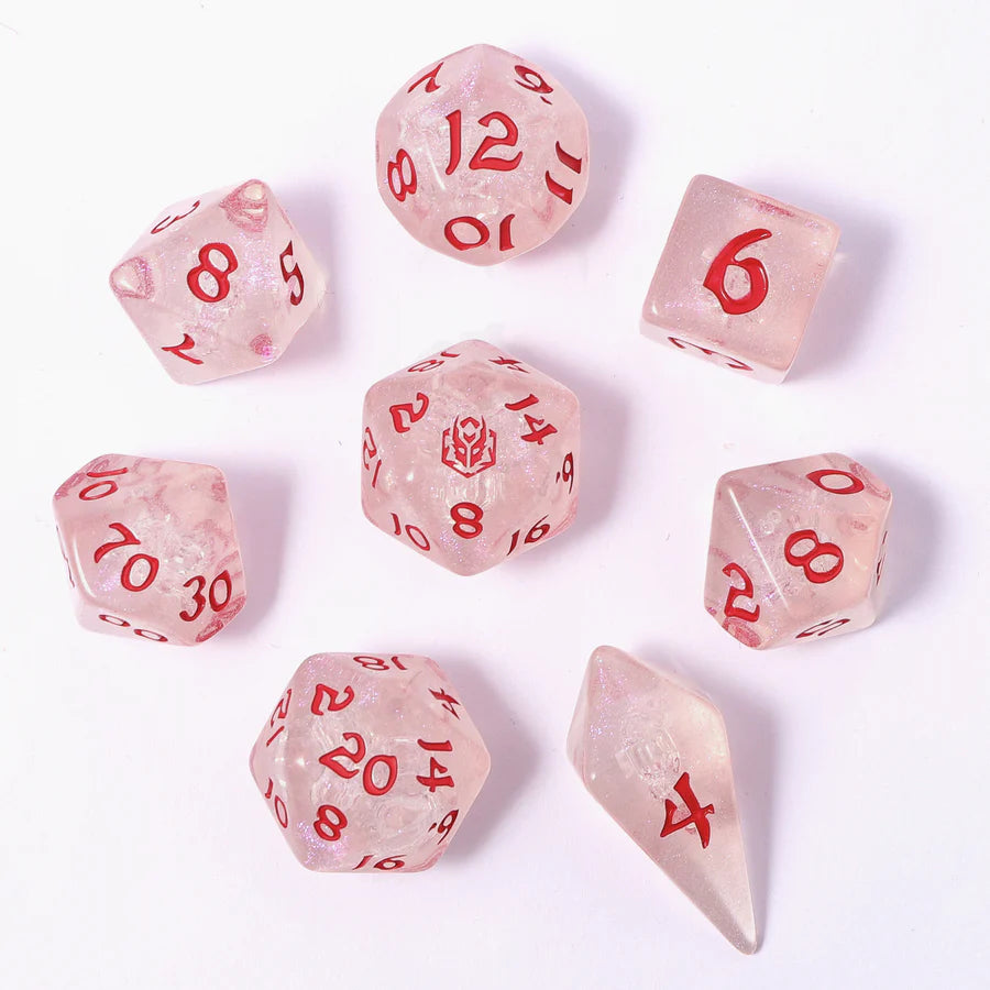 Winter Solstice - Wyrmforged Rollers Rounded Edge 8 Piece Dice Set