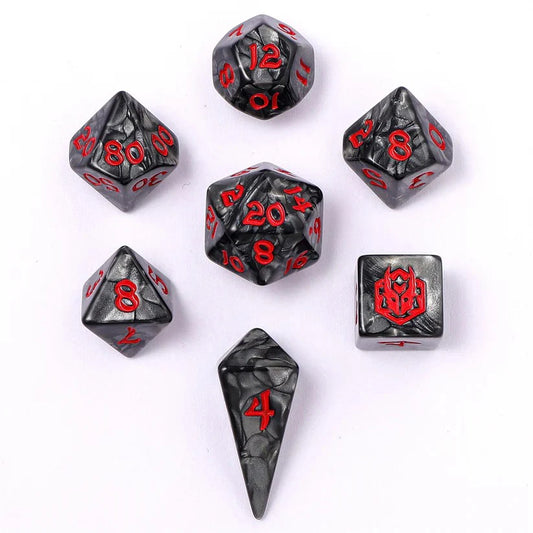 Mini Polymer RPG Dice Set- Iron Golem