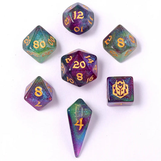 Mini Polymer RPG Dice Set- Siren's Melody