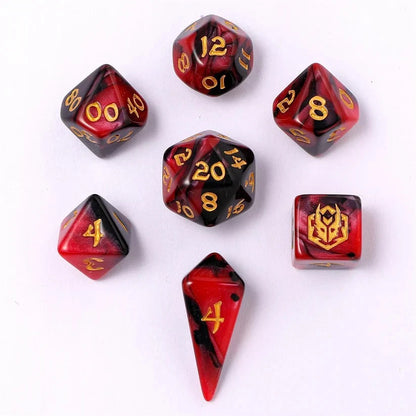 Mini Wyrmforged Rollers 8-piece Dice Set - Blood Pact