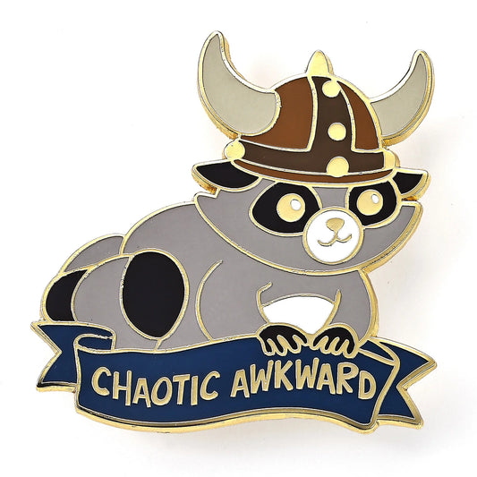 Alternative Alignments Enamel Pin - Chaotic Awkward Raccoon