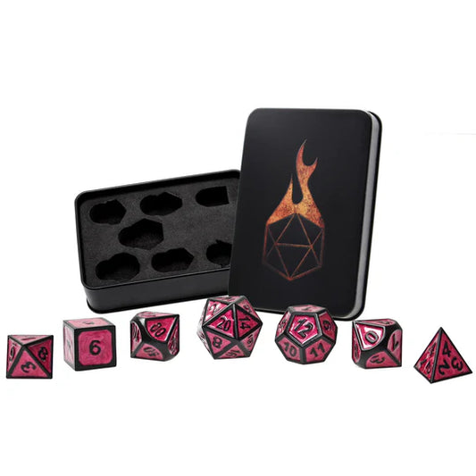 Hellfire w/ Red metal + enamel dice set