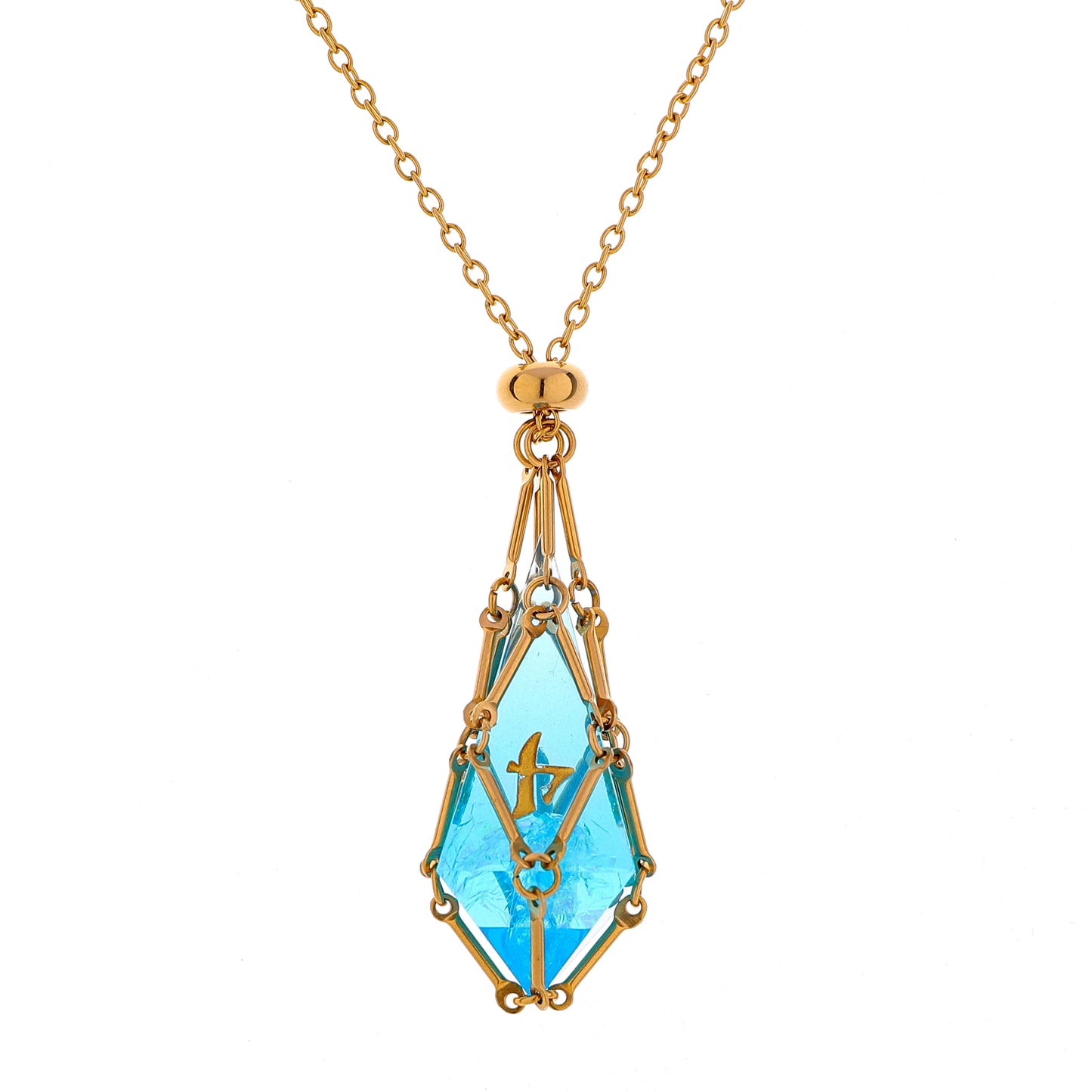 Mysticage Teardrop D4 Necklace - Gold Chain