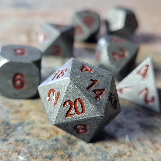 Iron Red Metal Dice Set