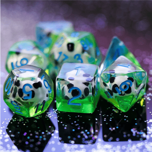 Panda Dice Set - Resin Inclusion