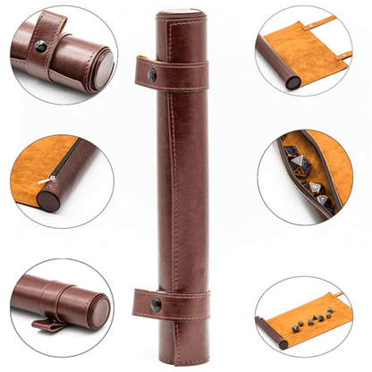 Roll Up Leatherette Dice Matt - Red