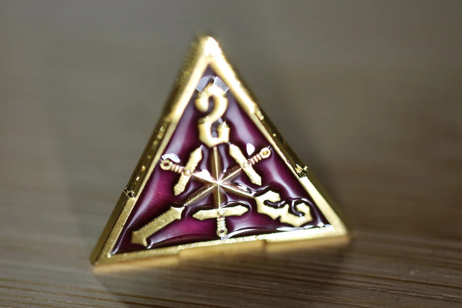 Crossed Swords Dice Set - Royal Amethyst Sword - Metal RPG Dice Set