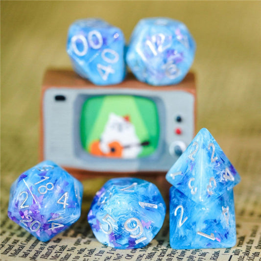 Frozen Butterfly RPG Dice Set - Resin