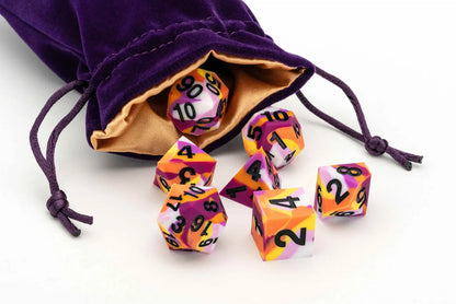 Lesbian Pride Dice Set - Sharp Edge Silicone Rubber