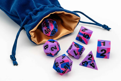 Bisexual Pride Dice Set - Sharp Edge Silicone Rubber