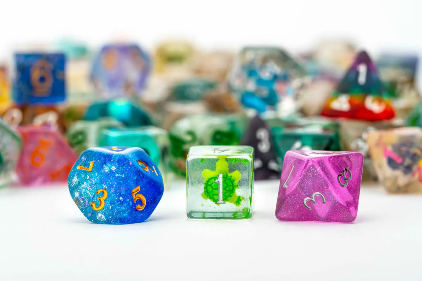 Pound of Premium Assorted Resin Dice + 1 Mystery Dice Set