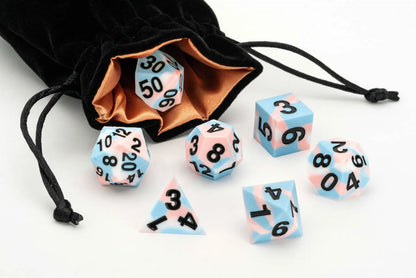 Transgender Pride Dice Set - Sharp Edge Silicone Rubber