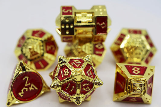 Dice 51 Dice Set - Solar Ruby, Solid Metal
