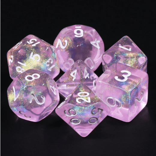 Violet Sparkle Dice Set - Resin