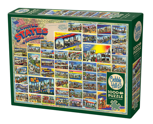 Vintage American Postcards 1000pc puzzle