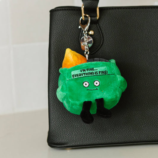 Punchkins - "I'm Fine. Everything Is Fine" Dumpster Fire Plush Bag Charm