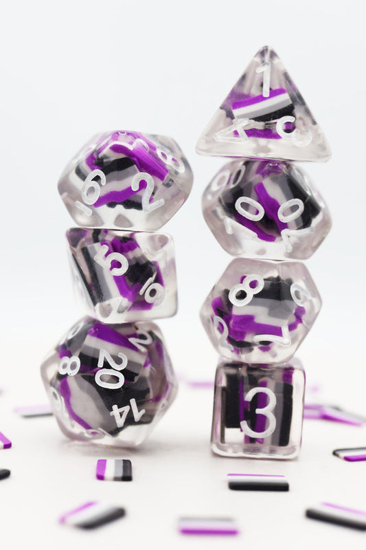 Asexual Flag Dice Set - Resin Inclusion