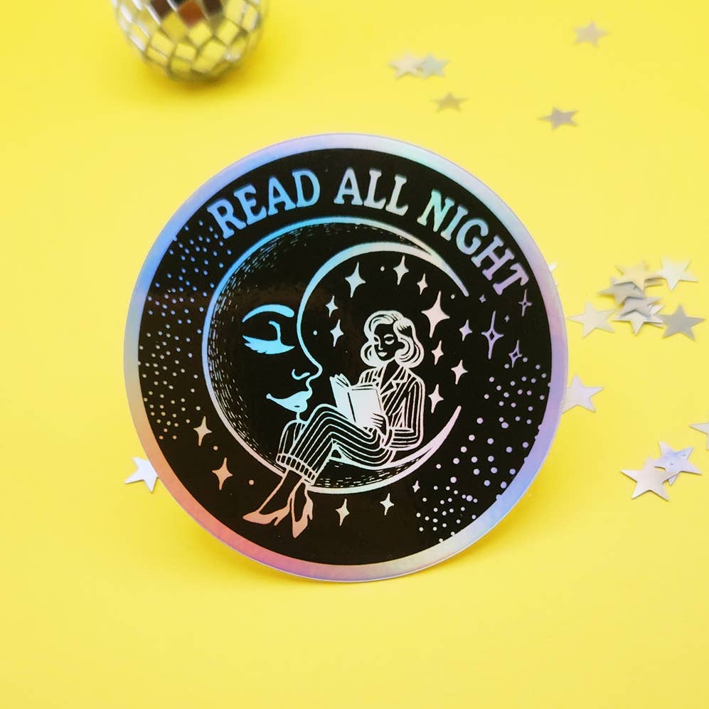 Read all night holographic sticker hydroflask planner