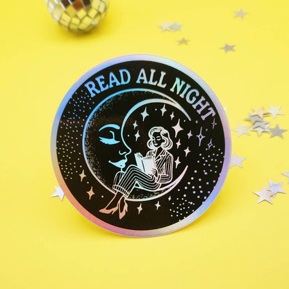 Read all night holographic sticker hydroflask planner