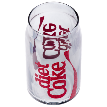 Coca Cola Diet Coke Glitter 16oz Glass Tumbler w/ Bamboo Lid