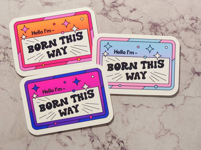 Born this way pride stickers