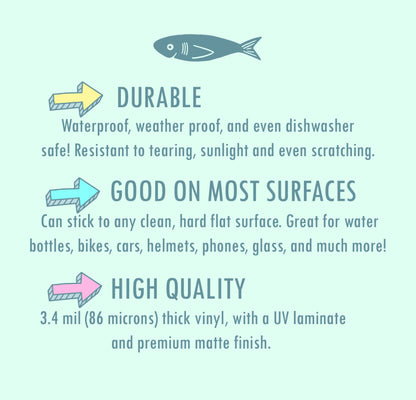 Chameleon Lizard, Weirdo Rainbow Vinyl Sticker