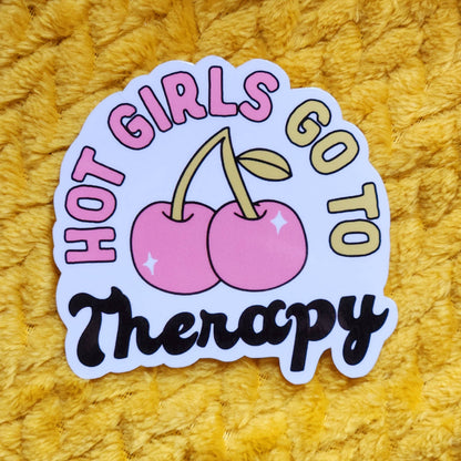 Hot girls go to therapy sticker
