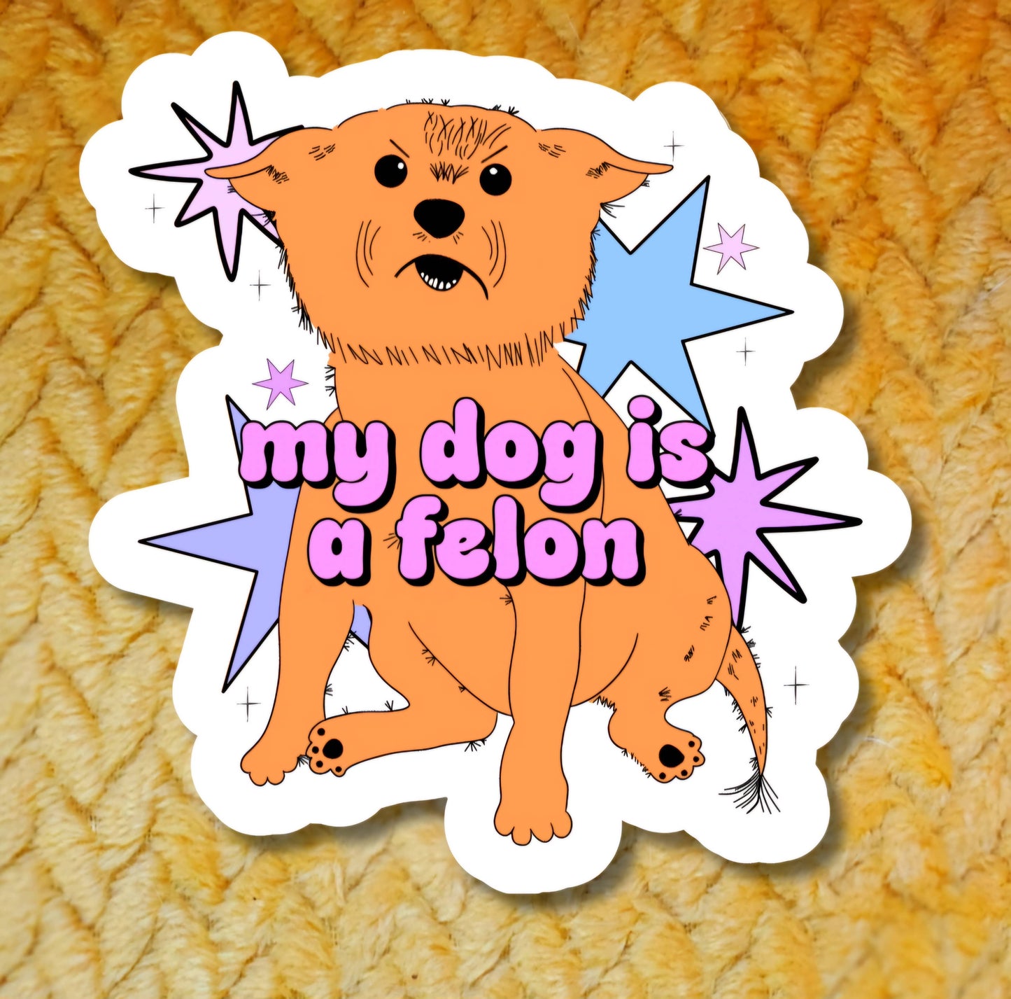 My dog is a felon sinner and bully sticker