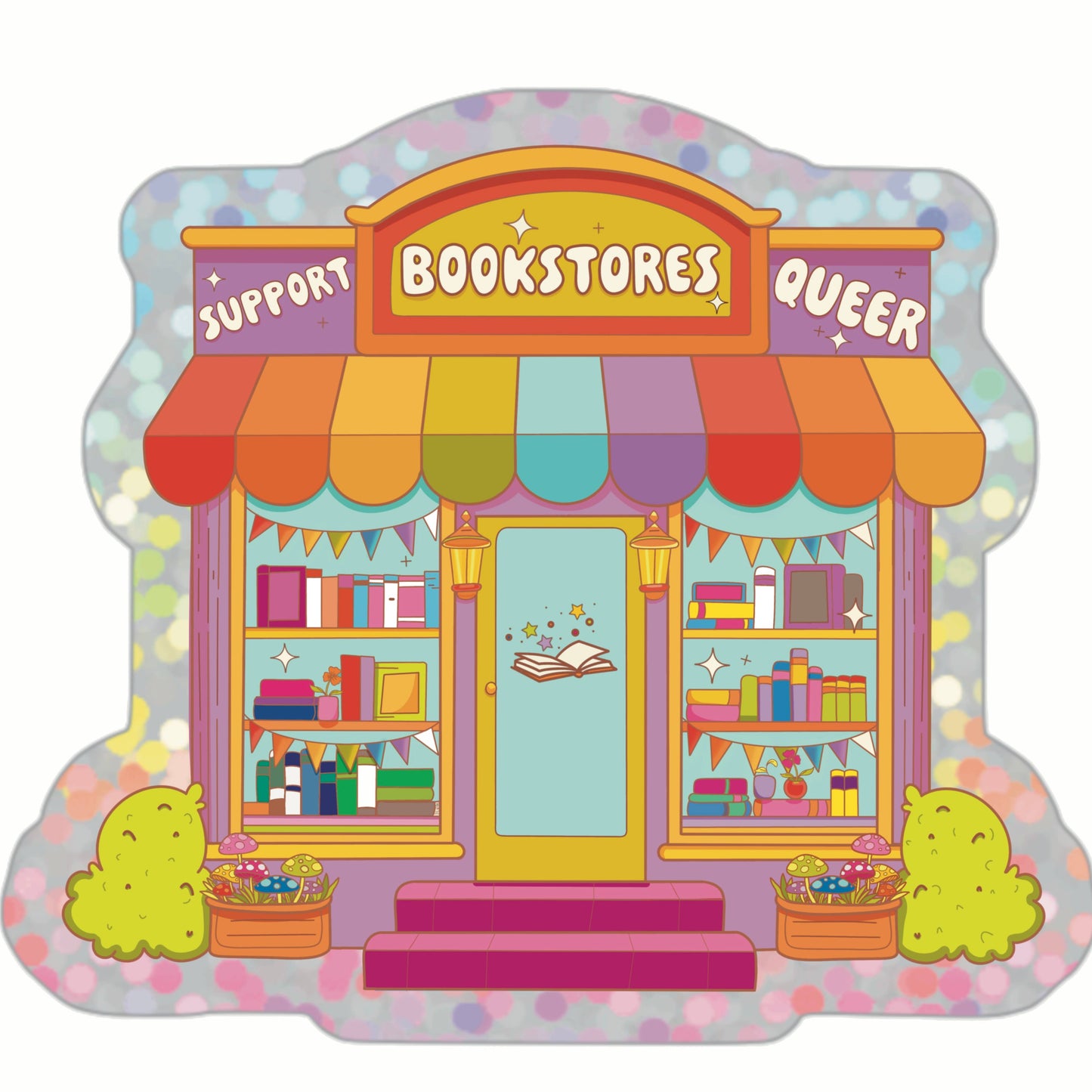 Support queer bookstores sticker hydroflask planner