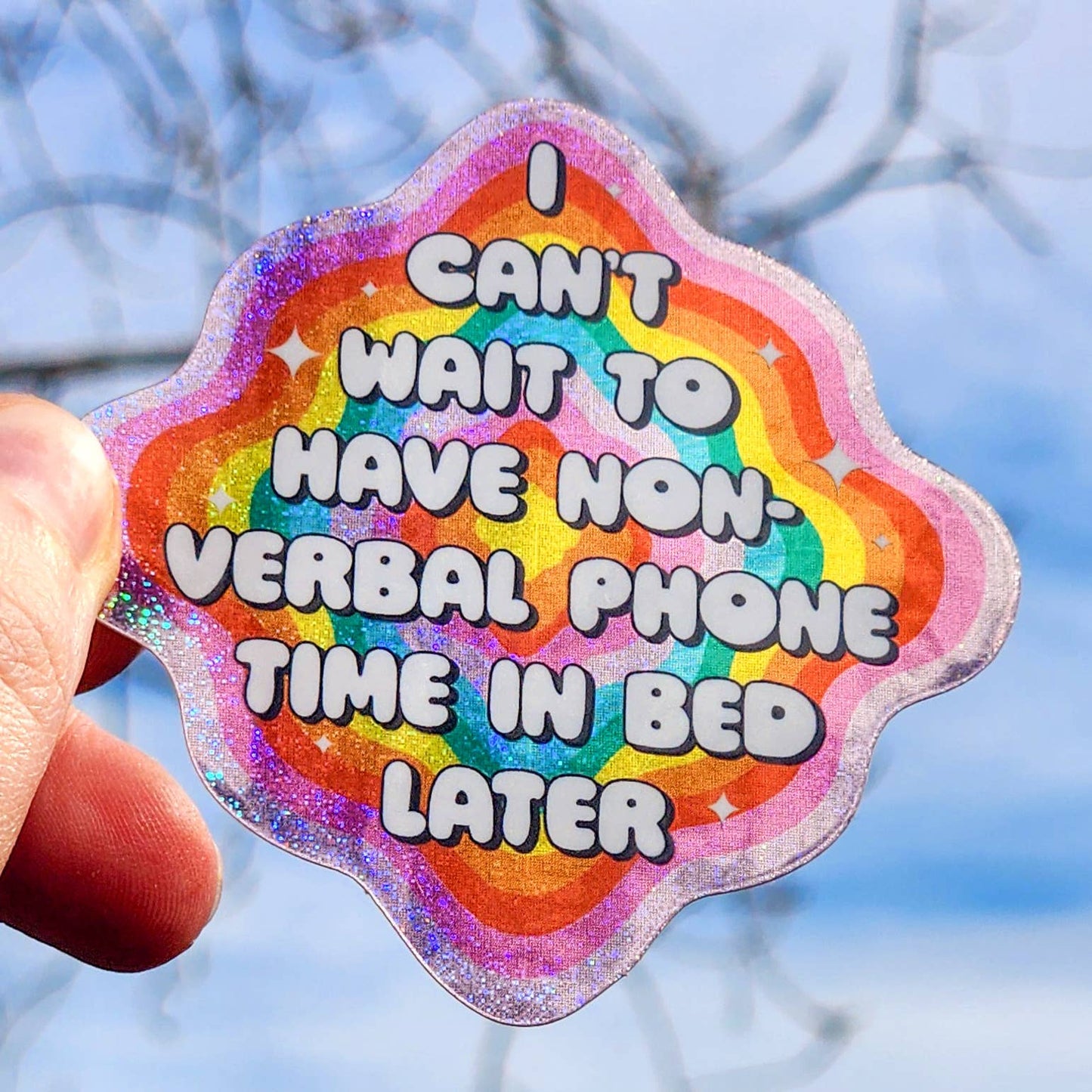 Phone time sticker glitter rainbow hydroflask planner