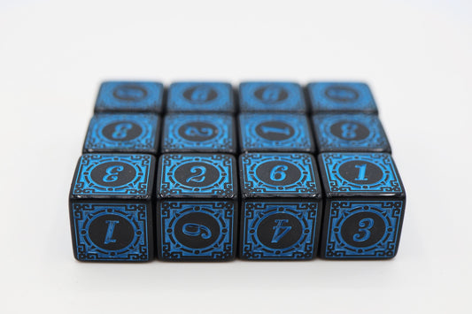 12 Piece D6s - Magic Burst Blue