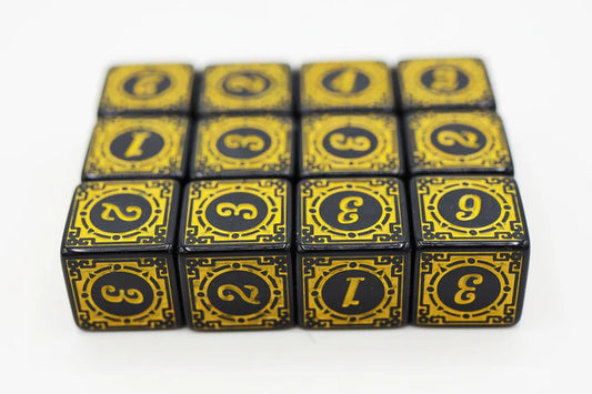 12 Piece D6s - Magic Burst Yellow