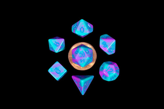 Mini 10mm die set - Marbled w/Turquoise & Purple Resin