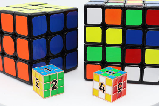 Puzzle Cube 8 piece Dice Set - Gold Solid Metal