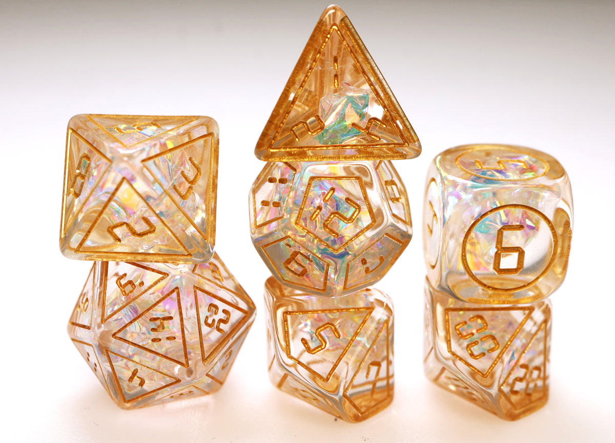 Cybernated Glass Dice Set - Resin
