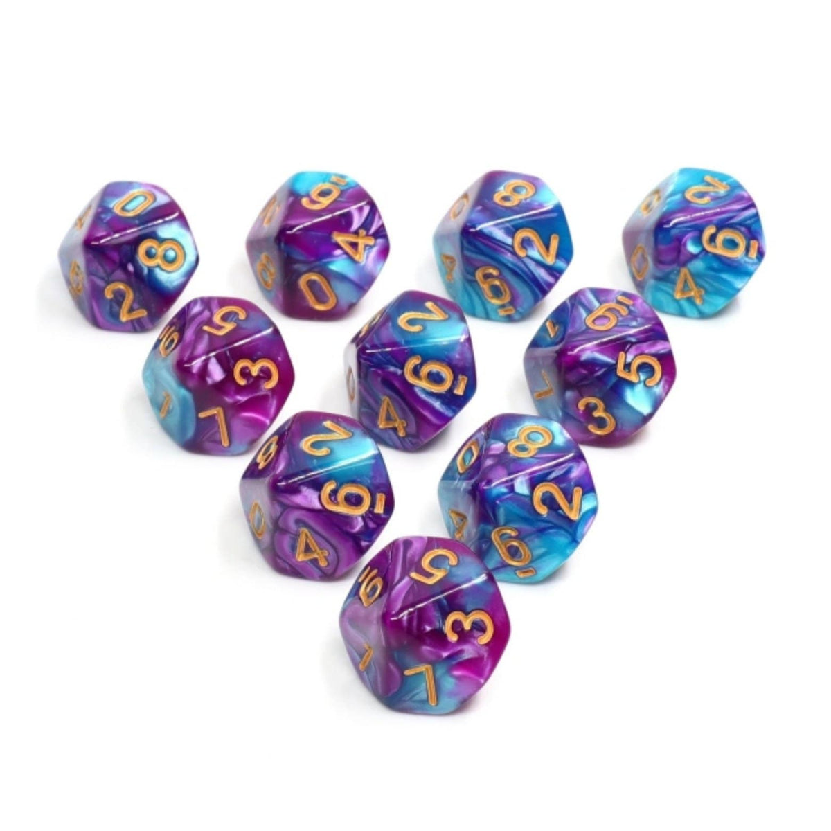 10 Piece Mermaid Beach D10s - Resin