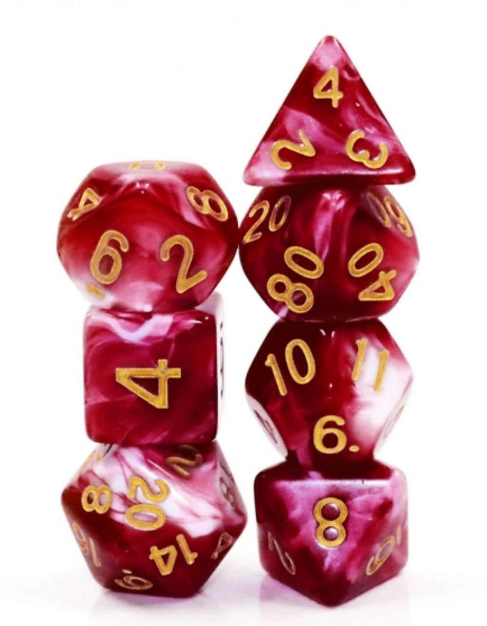 Cherry Cream RPG Dice Set - Acrylic