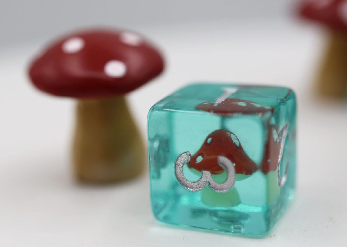 Power Up Mushroom Dice Set - Resin Inclusion