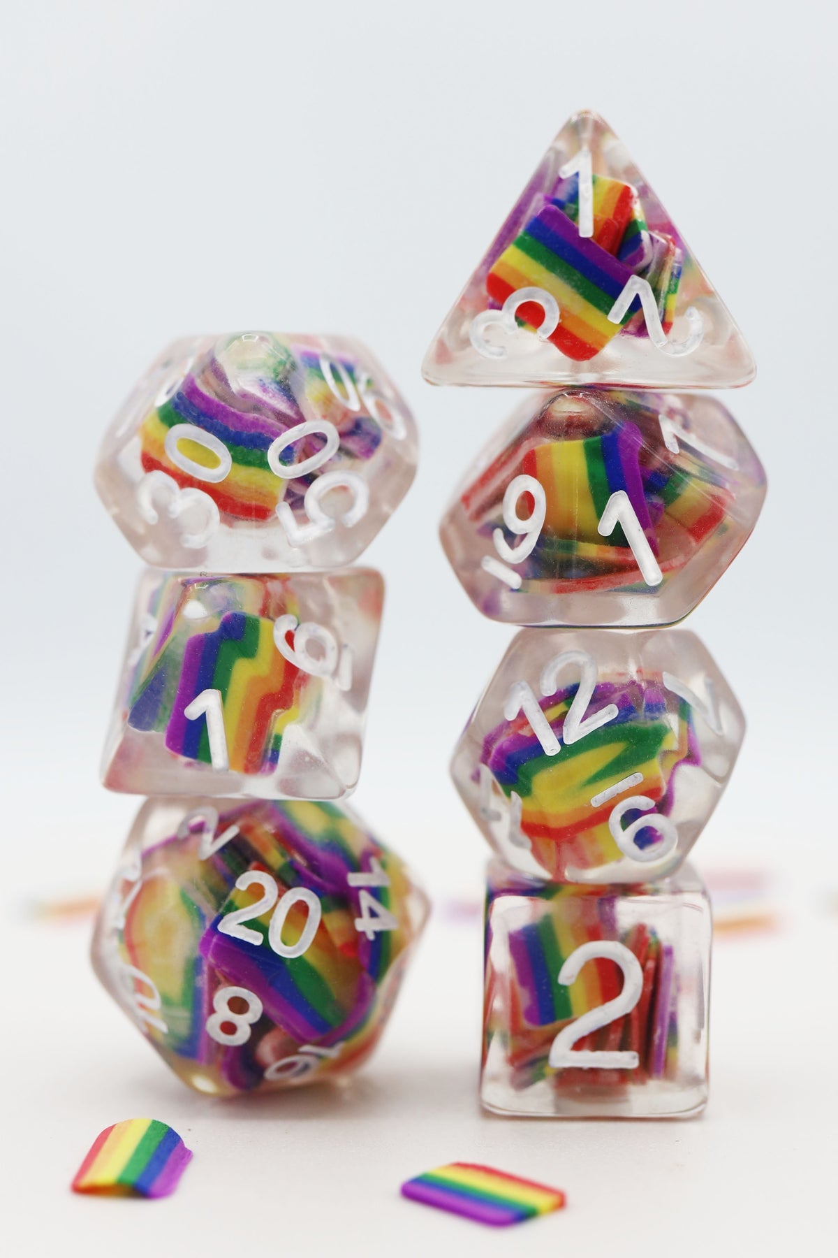 Rainbow Flag Dice Set - Resin Inclusion