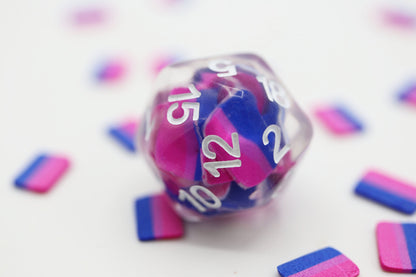Bisexual Flag Dice Set - Resin Inclusion