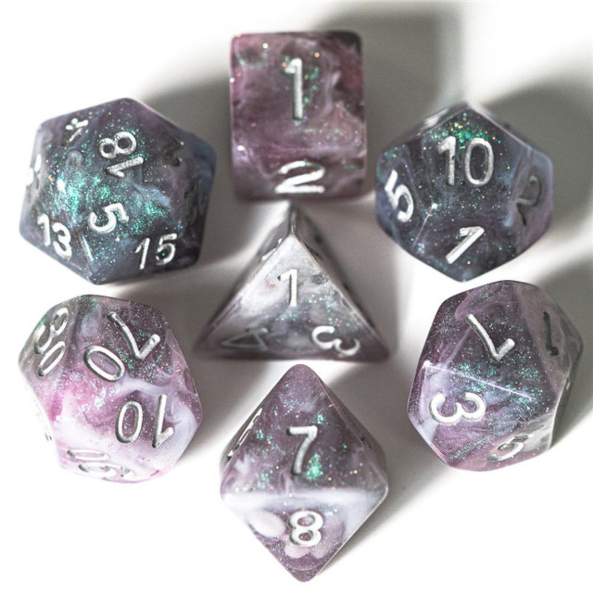 Night Sky Aurora RPG Dice Set