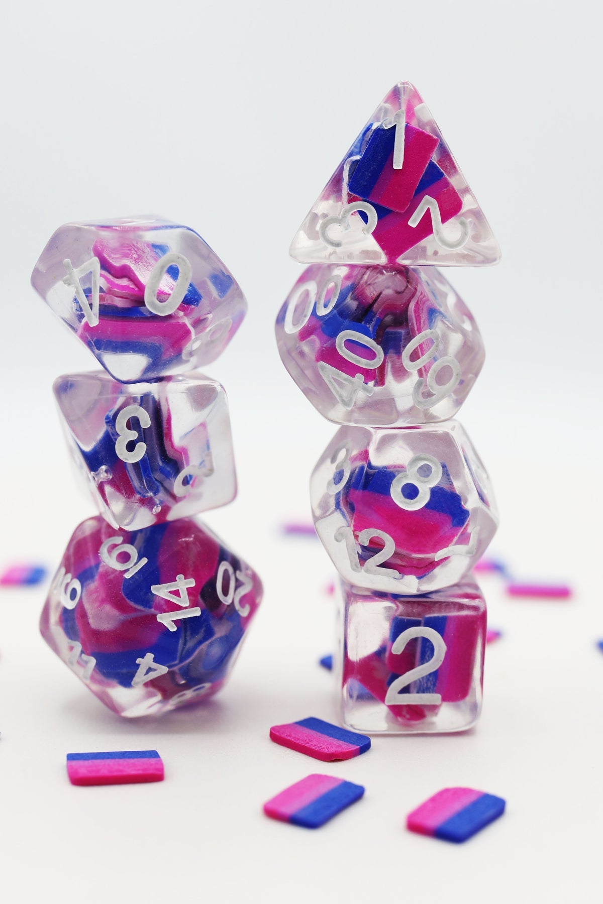 Bisexual Flag Dice Set - Resin Inclusion